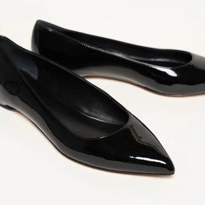 M. Gemi Patent Black Flats, Size 7.5